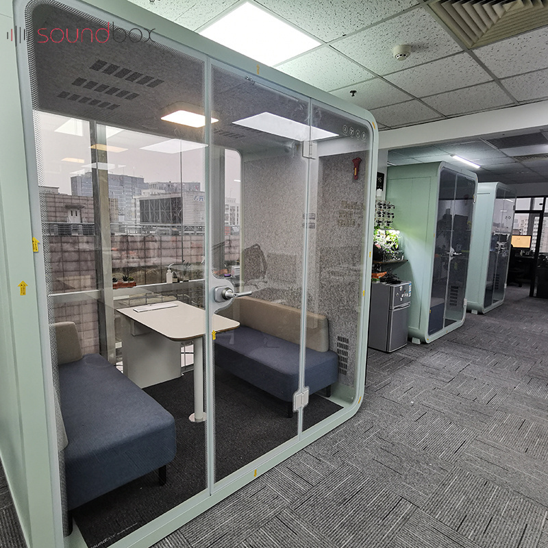 Hot sale office furniture meeting acoustic soundproof, phone booth privacy pod transparent home office pods/