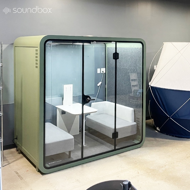 Meeting pod for 4 person silence booth sofa set office furniture work room sound proof pods