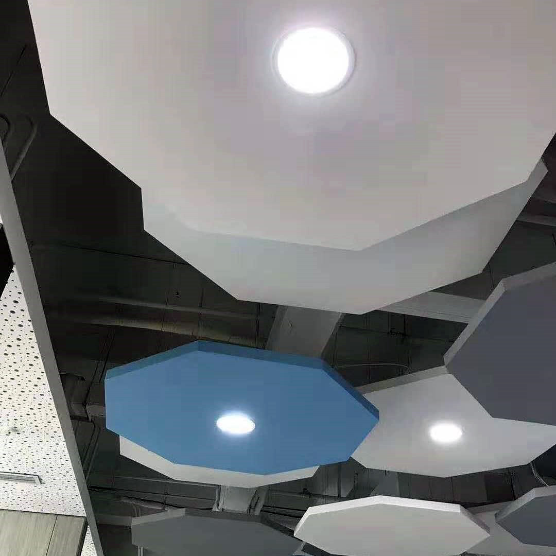 gymnasium fiberglass 3d sound proof acoustical suspended cloud ceiling