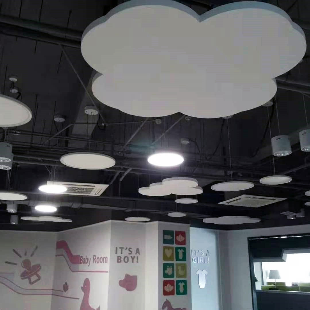 gymnasium fiberglass 3d sound proof acoustical suspended cloud ceiling