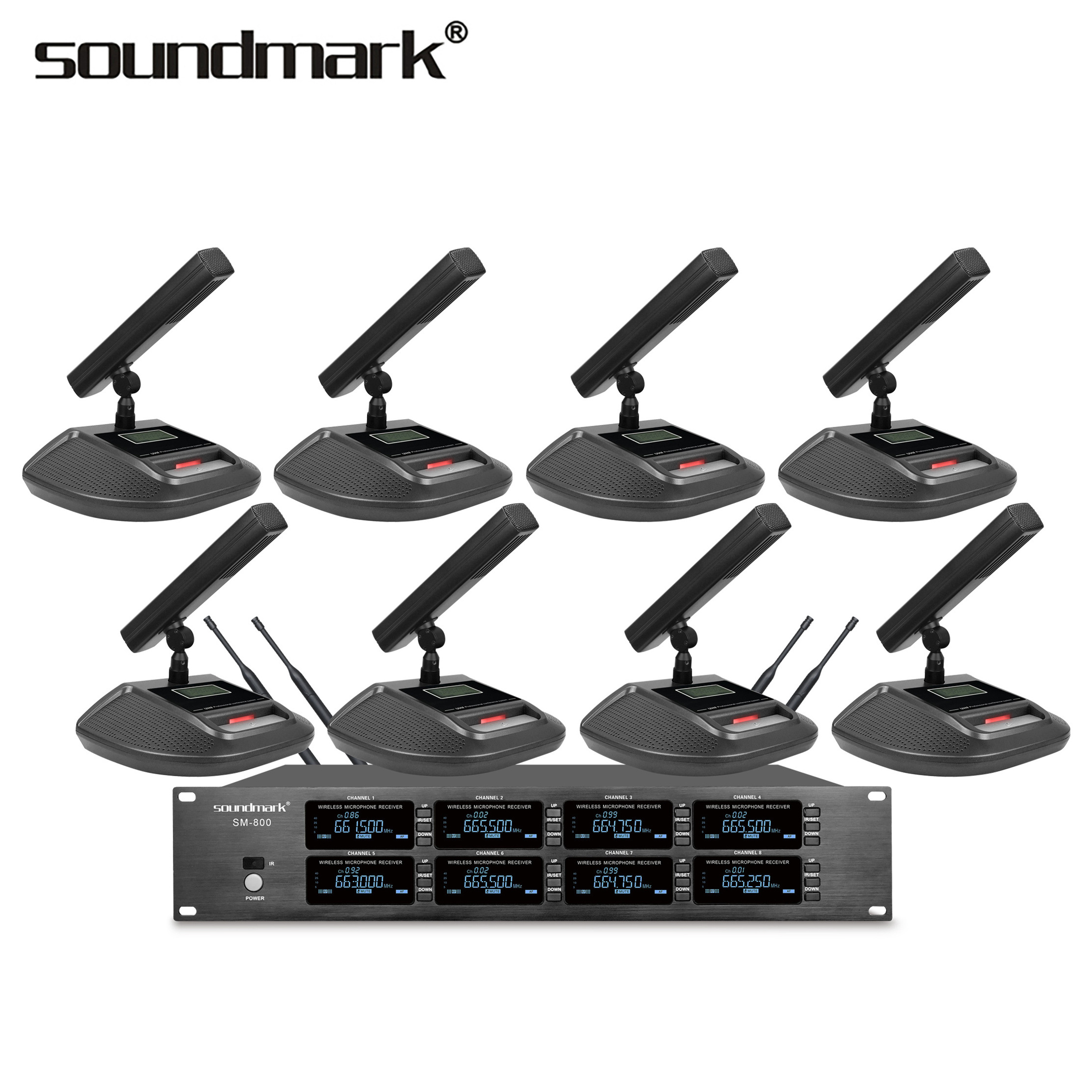 SM-800 Eight-channel wireless microphone/meeting room/training microphone, gooseneck condenser microphone