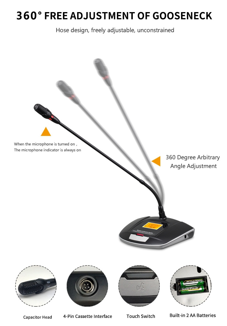 SM-400 Four-channel wireless microphone/meeting room/training microphone, condenser microphone