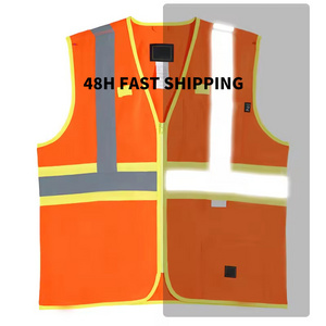 Hivis Workwear Construction Clothing Lighted High Vis Orange Safety Vest