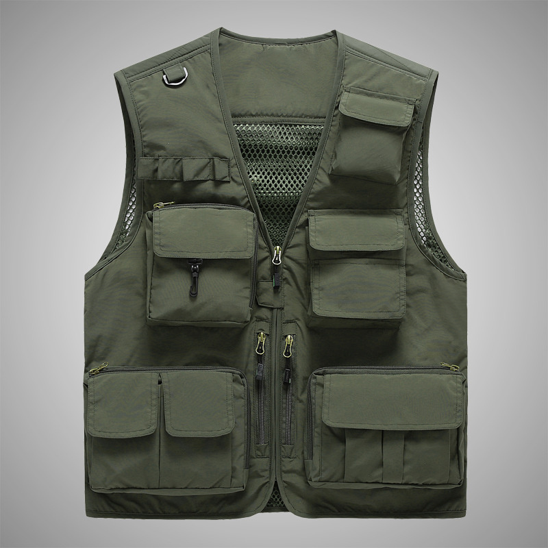 New Multi Pocket Thin Trendy Breathable Sleeveless Jacket Customized Work Vest With Logo For Men