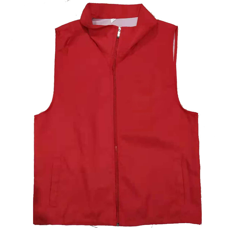 Volunteer Workwear Customized Logo Advertising Vest Supermarket Work Clothes Safety Vest With Zipper