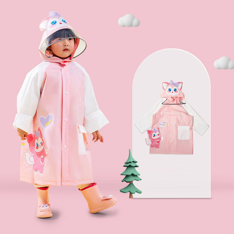 Outdoor Thickened Portable Girls Boys Poncho Customizable Kids Rain Coat Set Children Raincoats