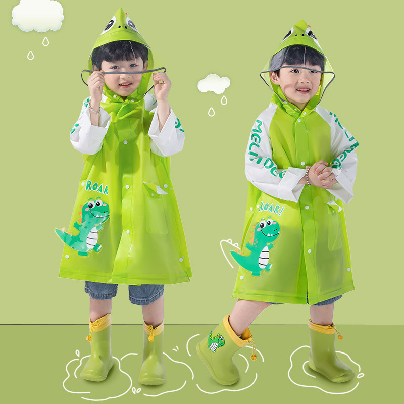 Outdoor Thickened Portable Girls Boys Poncho Customizable Kids Rain Coat Set Children Raincoats