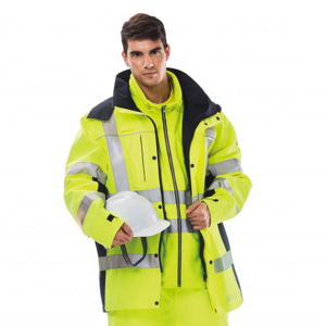 Work Clothes High Visibility Two-piece Set Hi Vis Reflective Safety Clothing Workwear Winter Men Hivis Work Fashion Jacket