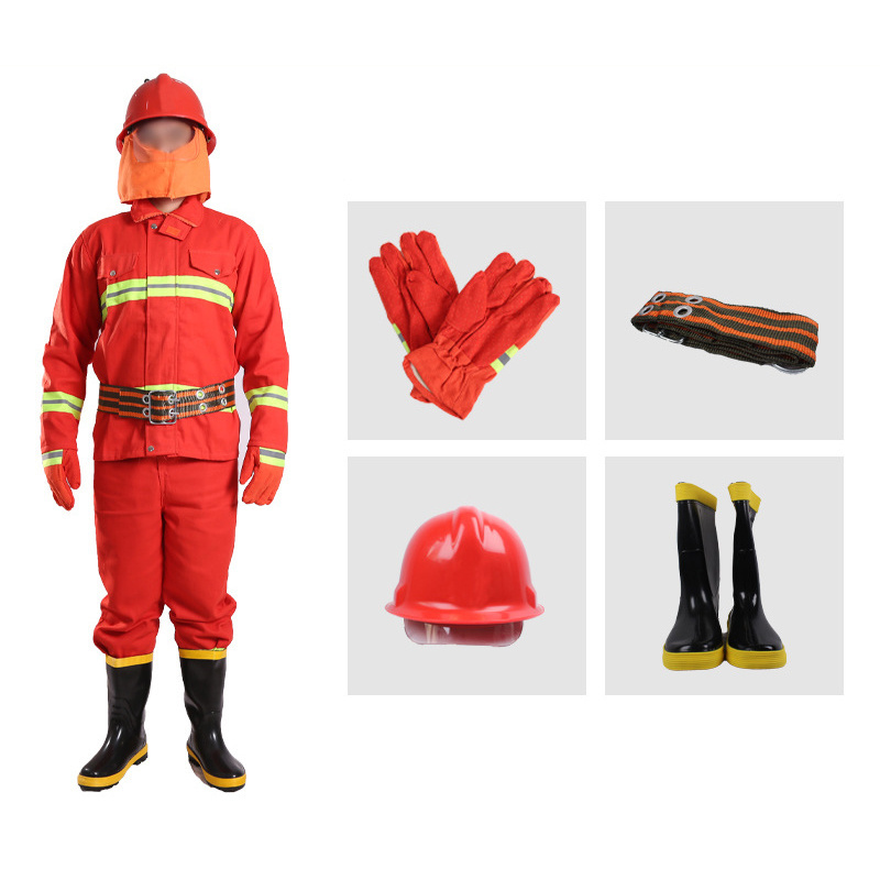 Firefighting 5-piece Firefighter Fireman Jacket Fire Pants Training Uniforms Protection Suits