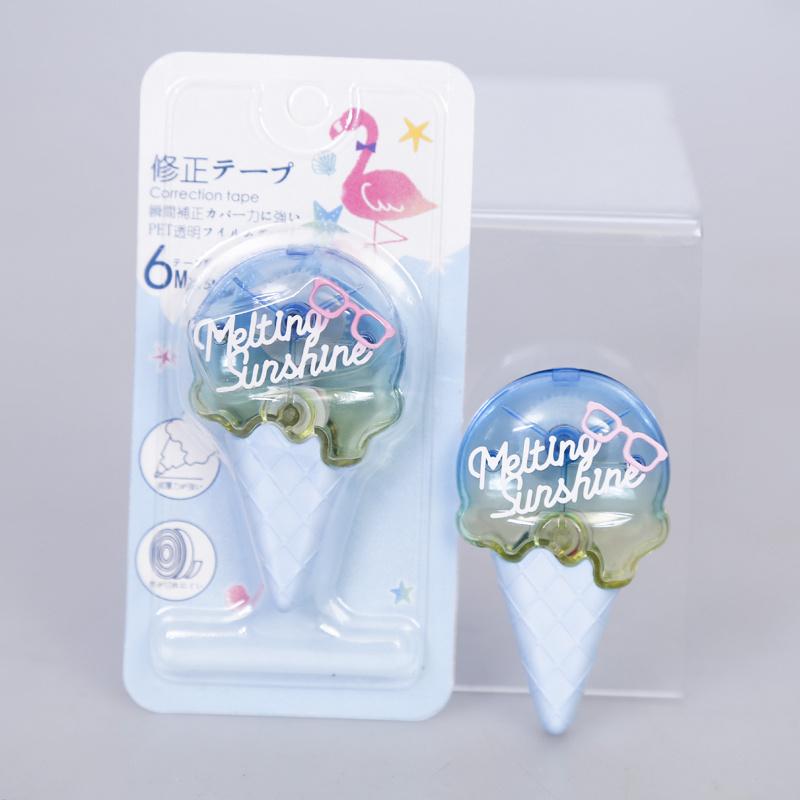 Wholesale New products Cartoon kawaii Ice cream tea bottle Shape Student Stationery White Out Correction Tape for gift