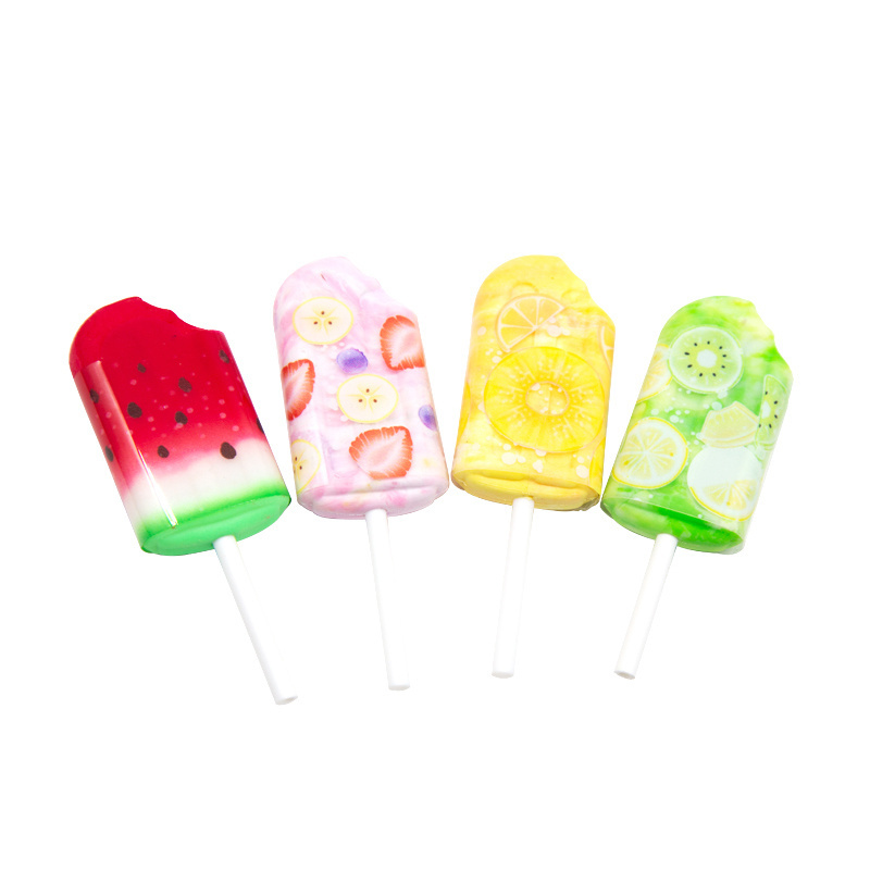 Hot sell wholesale custom Ice cream Lollipop Candy Popsicle shape cute eraser for children PVC material 3D Pencil eraser for kid