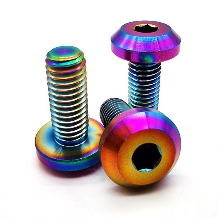 Titanium Lug Bolts For Light Weight Auto Modify Alloy Hex Countersunk Hexagon Socket Head Flanged Titanium Exhaust Bolt Studs