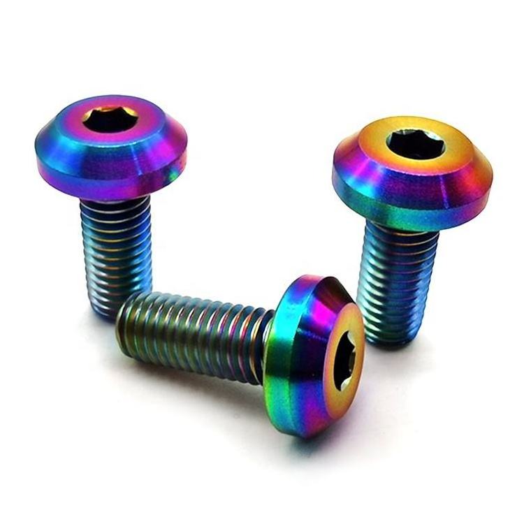 M6x25 Gr5 Torx Flange Blue Burnt Titanium Screw Motorcycle Color Screw