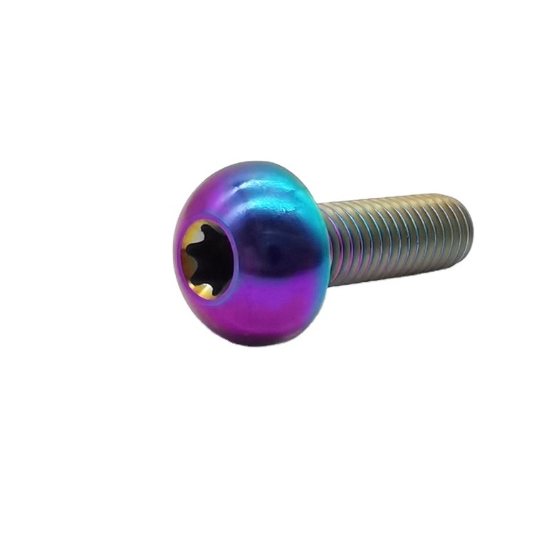 M6x25 Gr5 Torx Flange Blue Burnt Titanium Screw Motorcycle Color Screw