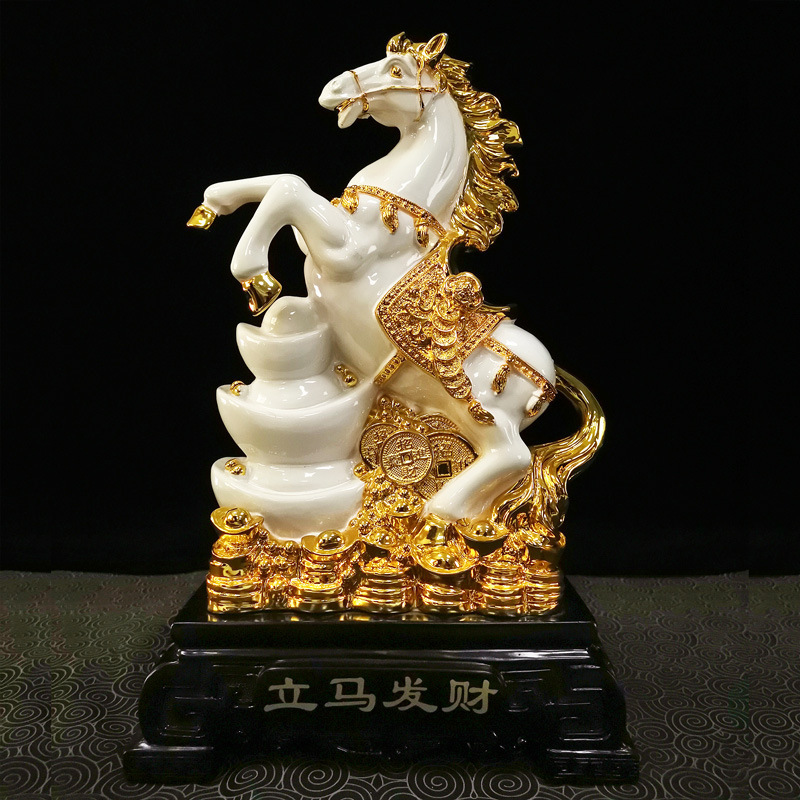 lucky horse sculpture table decoration modern home model crafts resin horse statues