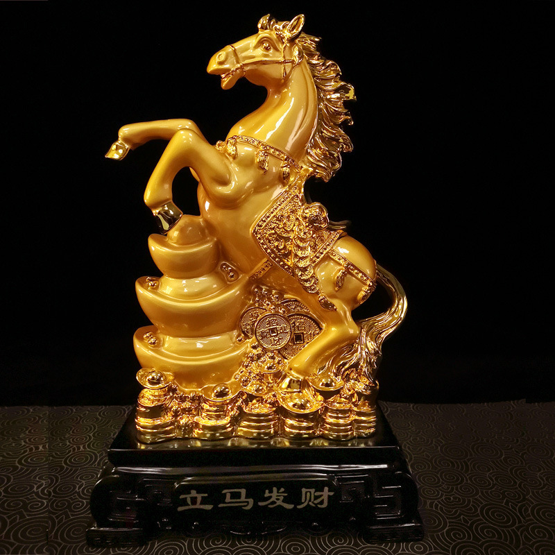 lucky horse sculpture table decoration modern home model crafts resin horse statues