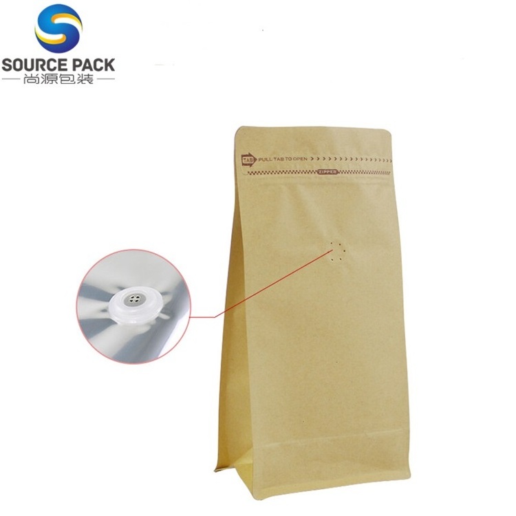 Custom Printed Kraft Aluminum Foil Valve Coffee Bag with Zipper