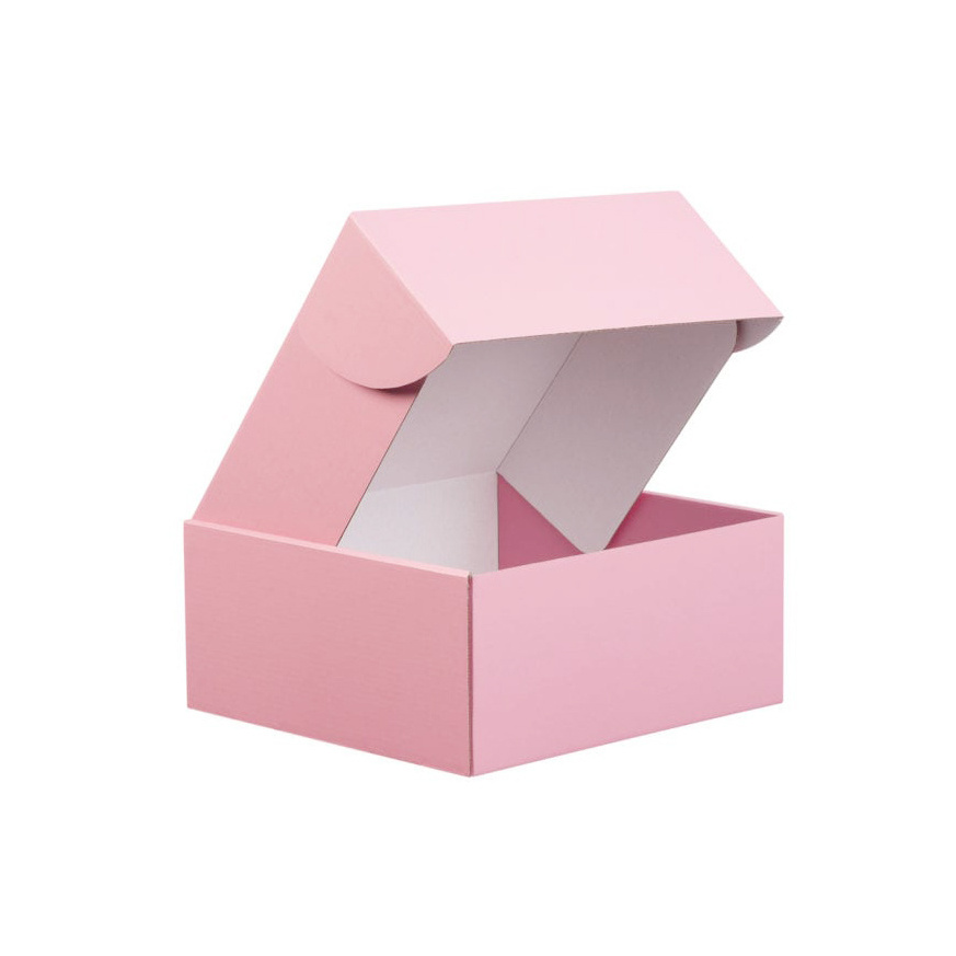 Packaging Logo Printed Cardboard Shipping Custom Corrugated Pink Wholesale Mailer Box