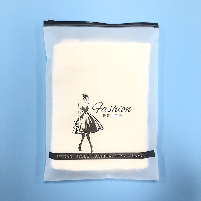 Compostable Printing Transparent Biodegradable Clear Frosted Zipper Packing Ziplock Custom Logo Plastic Clothing Packaging Bag