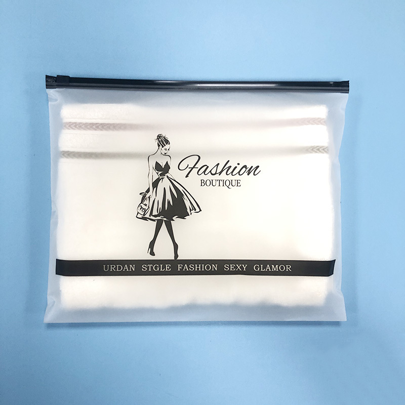 Compostable Printing Transparent Biodegradable Clear Frosted Zipper Packing Ziplock Custom Logo Plastic Clothing Packaging Bag