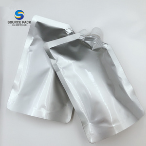 wholesale Refillable Aluminum foil side spout sunscreen water packaging drink spout pouch