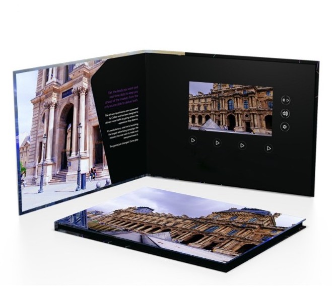 2.4 Inch Invitation Video Brochure LCD Video Screen Brochure for Gifts Lcd Video Greeting Card