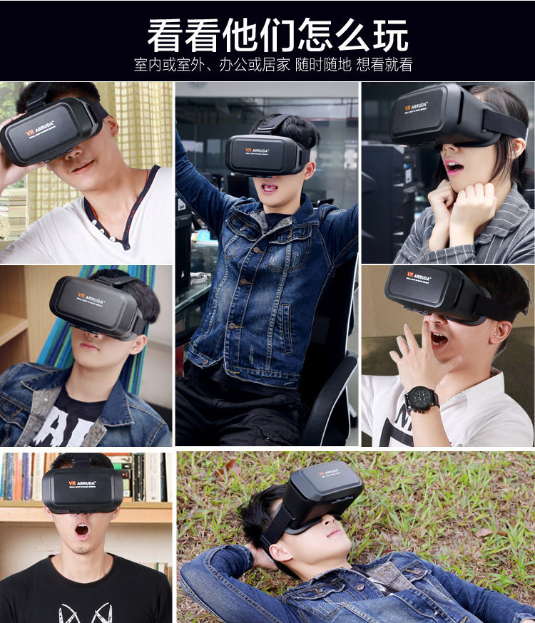 March Promotional 10% Off , Wholesale Virtual Reality Smartphone Headset VR Google Cardboard Box 3D Glasses For 360 Video