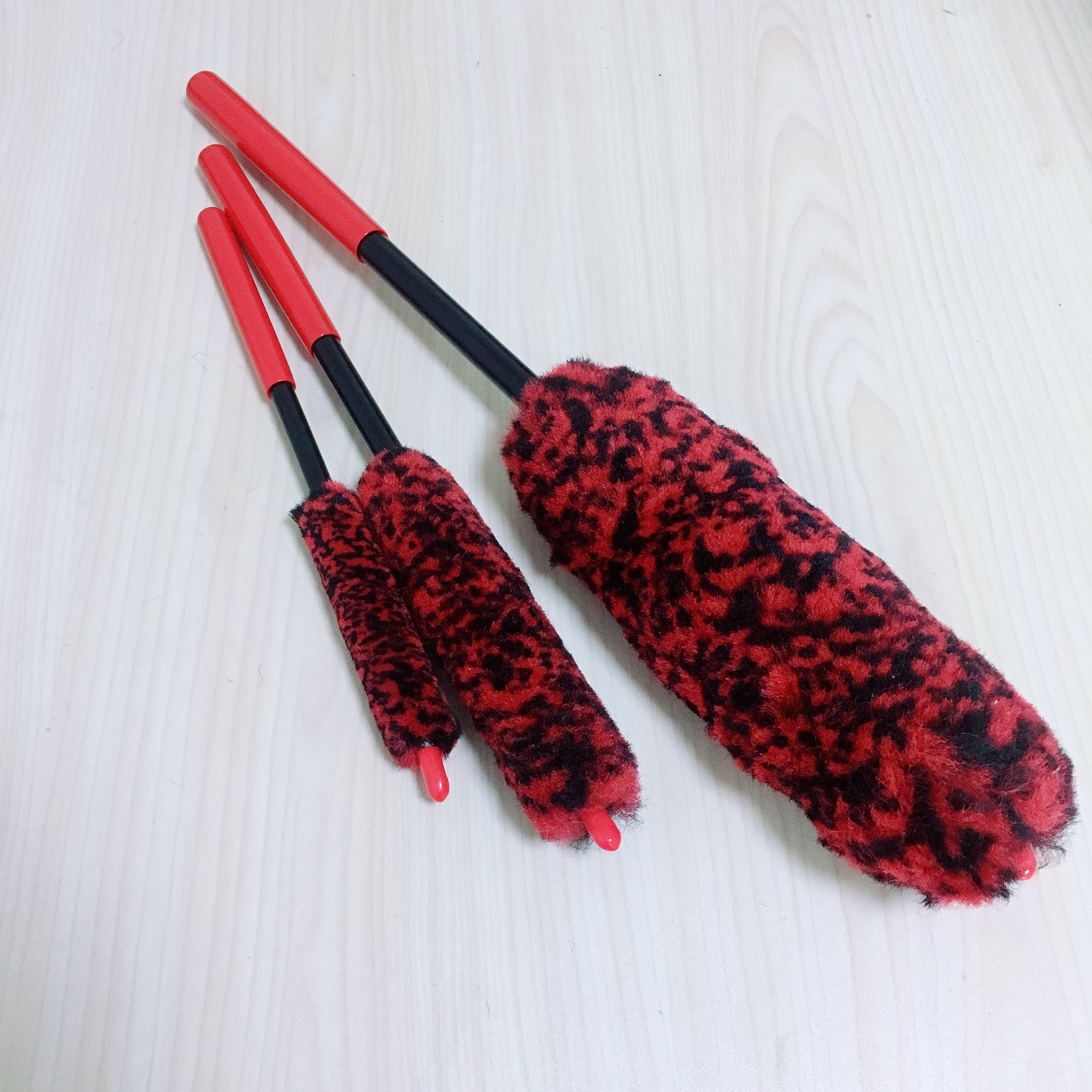 car detailing wool wheel cleaning brushes set for washing auto tyre rims woolen brush