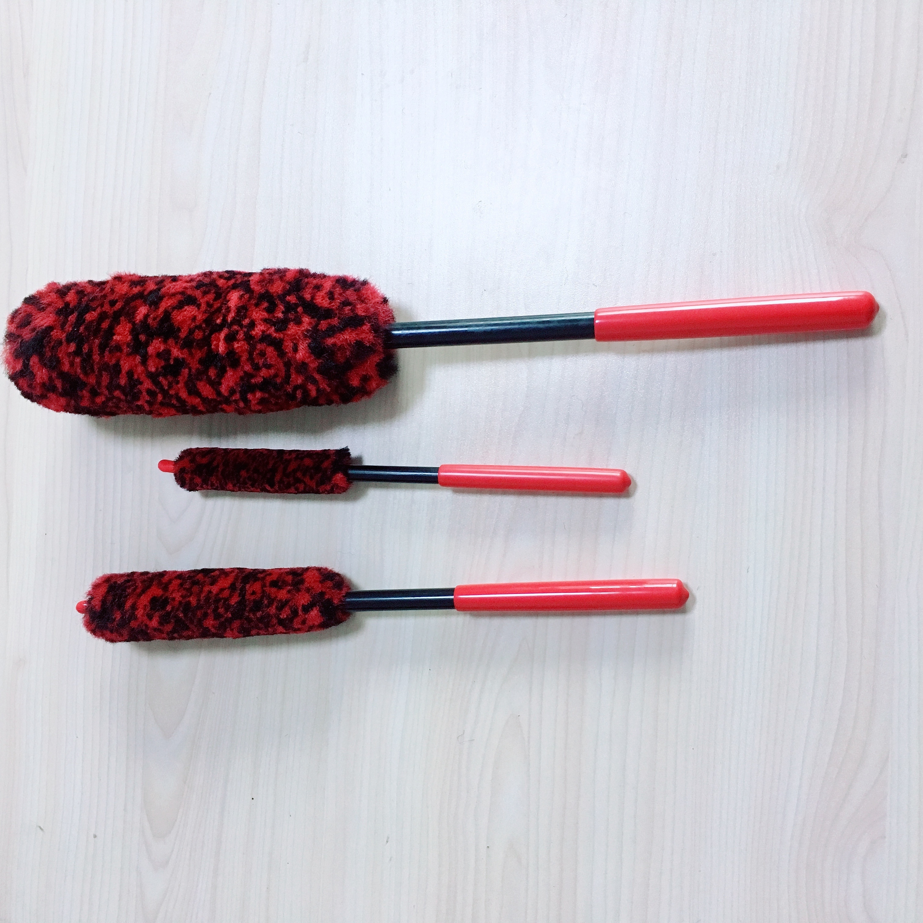 high quality woolies brushes set for cleaning auto car tyre wheel rim washing tool brush