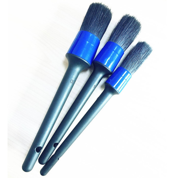 customize black blue boar hog hair car detailing brushes set for clean corner wheel rims details care brush