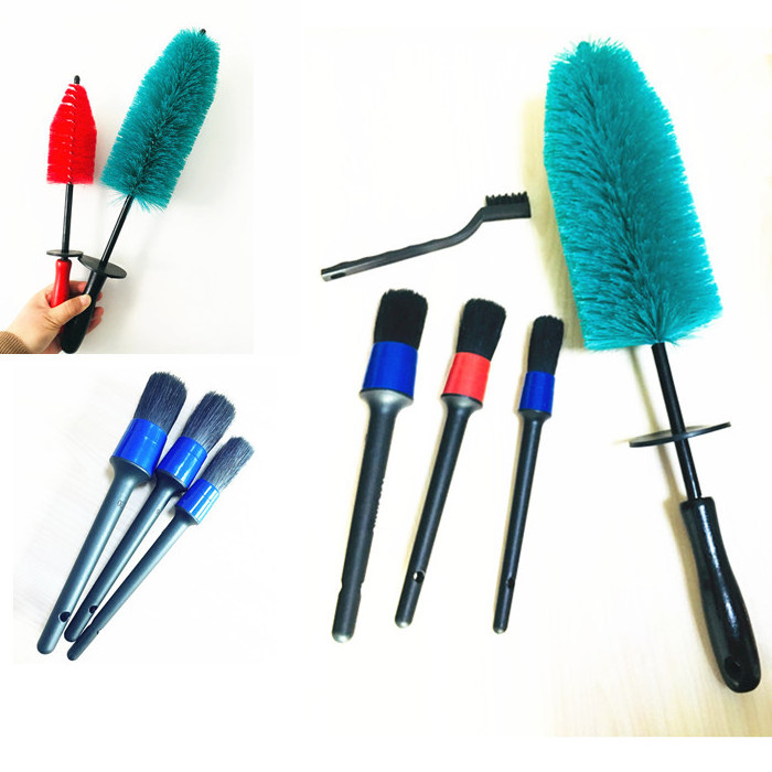 auto vehicle blue wheel brush car care cleaner tire wash brush with soft bristles easy clean rims tool