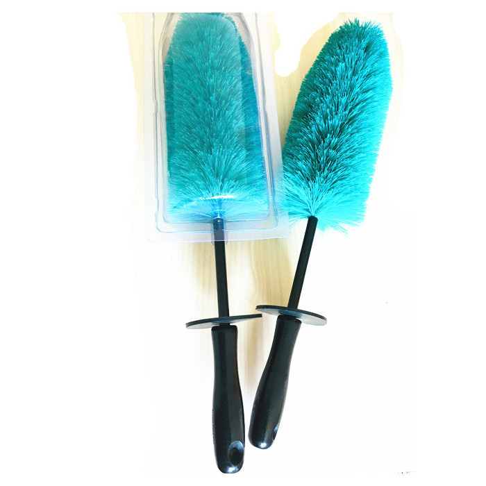 auto vehicle blue wheel brush car care cleaner tire wash brush with soft bristles easy clean rims tool