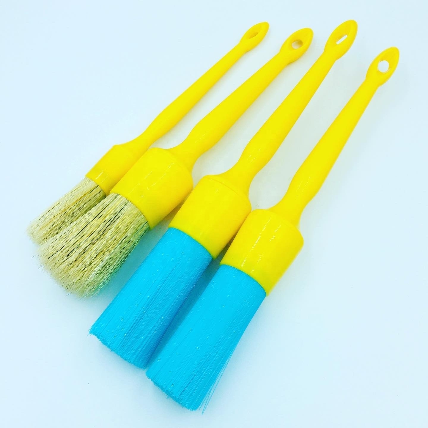 2020 new auto rim wheel engines cleaner brush emblems air-vent clean car detailing brush set with yellow handle