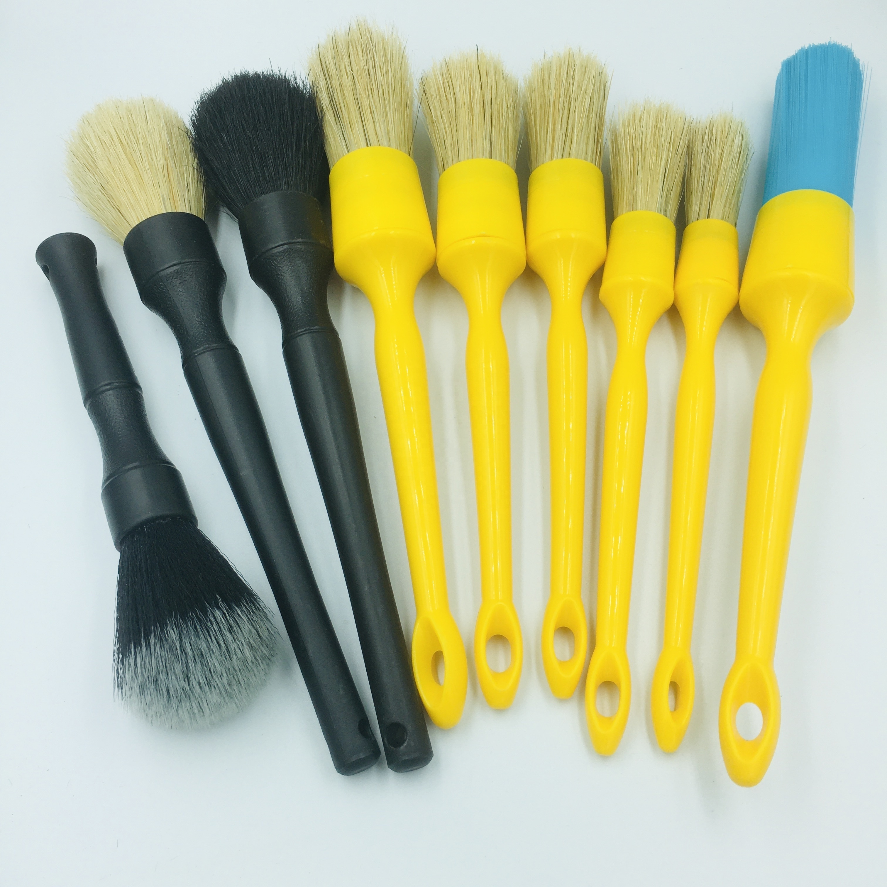 2020 new auto rim wheel engines cleaner brush emblems air-vent clean car detailing brush set with yellow handle