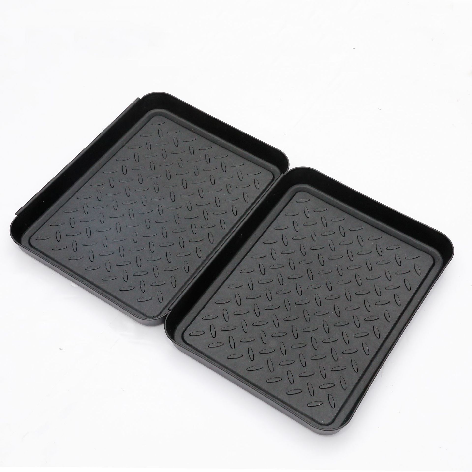 Hot Selling 3pc All Purpose Tray Boot Mat Tray for Floor Protection 3 Pack Small Black Shoe Mat Tray for Entryway Indoor