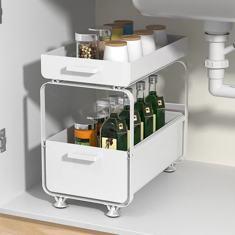 Under Sink Organizer & Storage Bathroom Kitchen Under Sink Shelf Cleaning Supplies Organizer