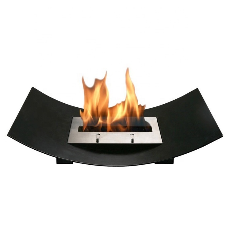 2016 household cute steel curved table fireplace bio ethanol fuel