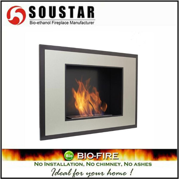 Indoor wall mounted ethanol heater fireplace insert