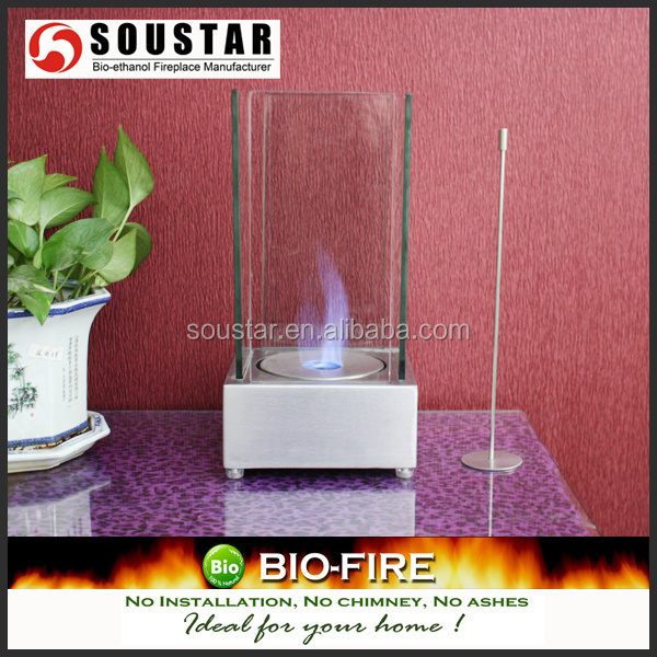 Stainless Steel square Table top ethanol fireplace