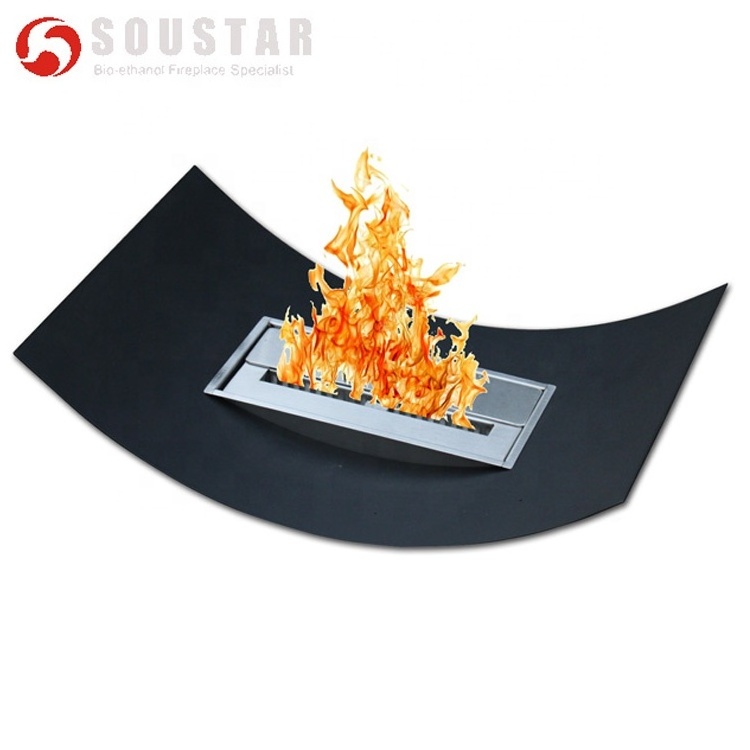 2016 household cute steel curved table fireplace bio ethanol fuel