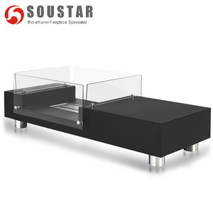 modern coffee table style free standing bio ethanol fireplace