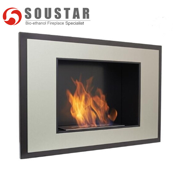 Indoor wall mounted ethanol heater fireplace insert