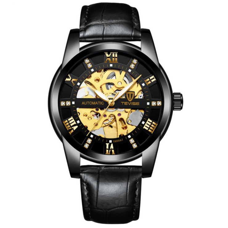 Men luxury brand Automatic Wrist Watches Fashion Leather Strap Luminous Male Mechanical Watch