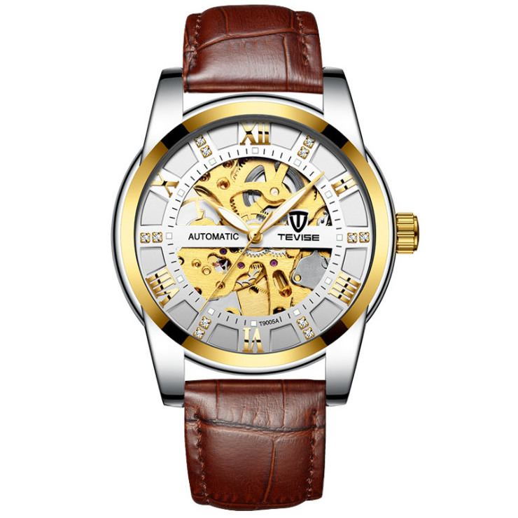 Men luxury brand Automatic Wrist Watches Fashion Leather Strap Luminous Male Mechanical Watch