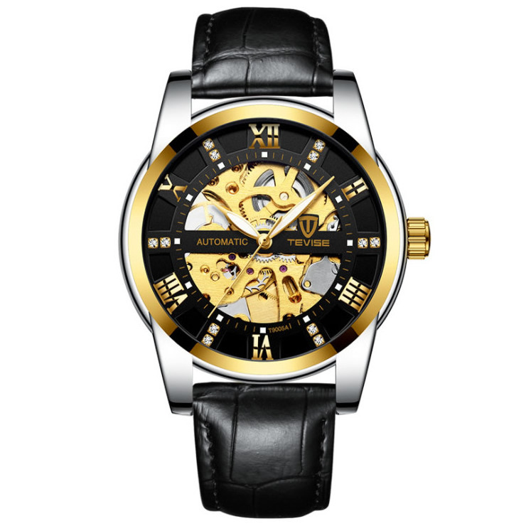 Men luxury brand Automatic Wrist Watches Fashion Leather Strap Luminous Male Mechanical Watch