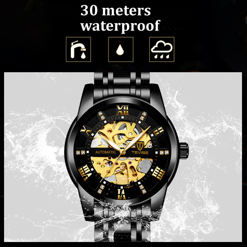 Men luxury brand Automatic Wrist Watches Fashion Leather Strap Luminous Male Mechanical Watch