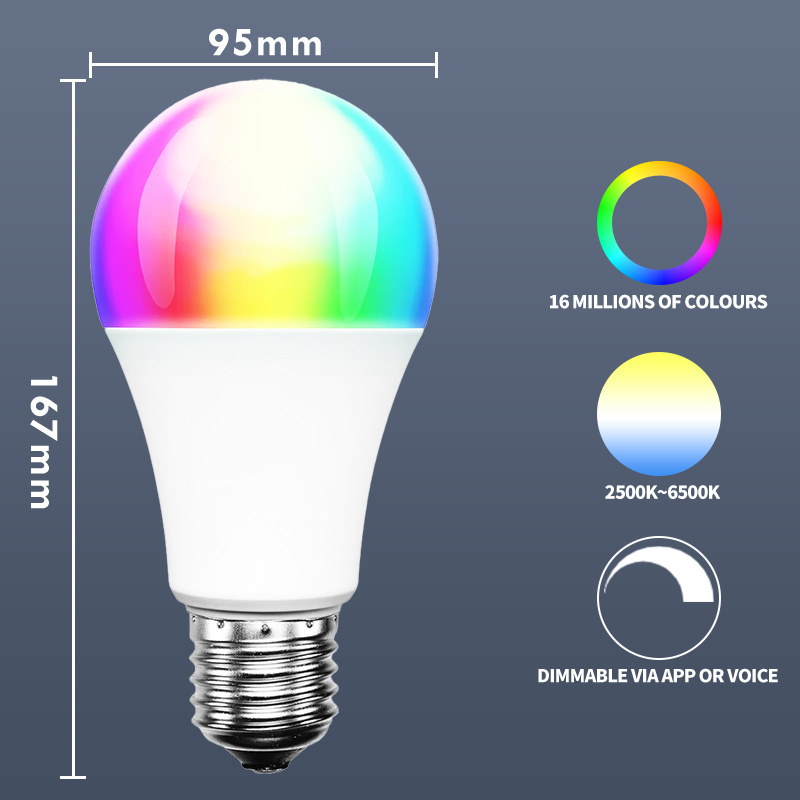 Woojong Wholesale Smart Light Bulbs, Full Color Changing Dimmable Smart WiF