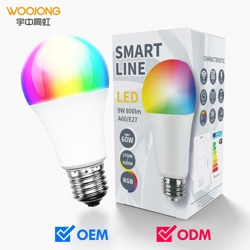 Woojong 9W E26  E27 RGB Wifi Living room Bedroom Smart LED Bulb