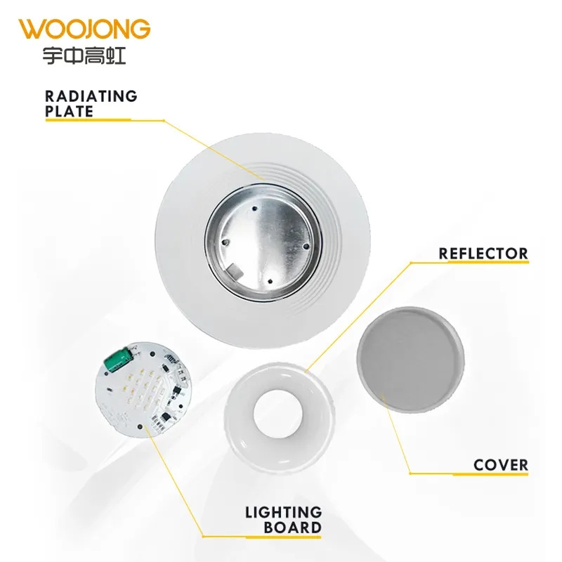 WOOJONG Hot-sales Indoor DImmable Downlight 4 inch 8.6W Recessed Down LIght Retrofit LED Lighting with 5 Year Warranty