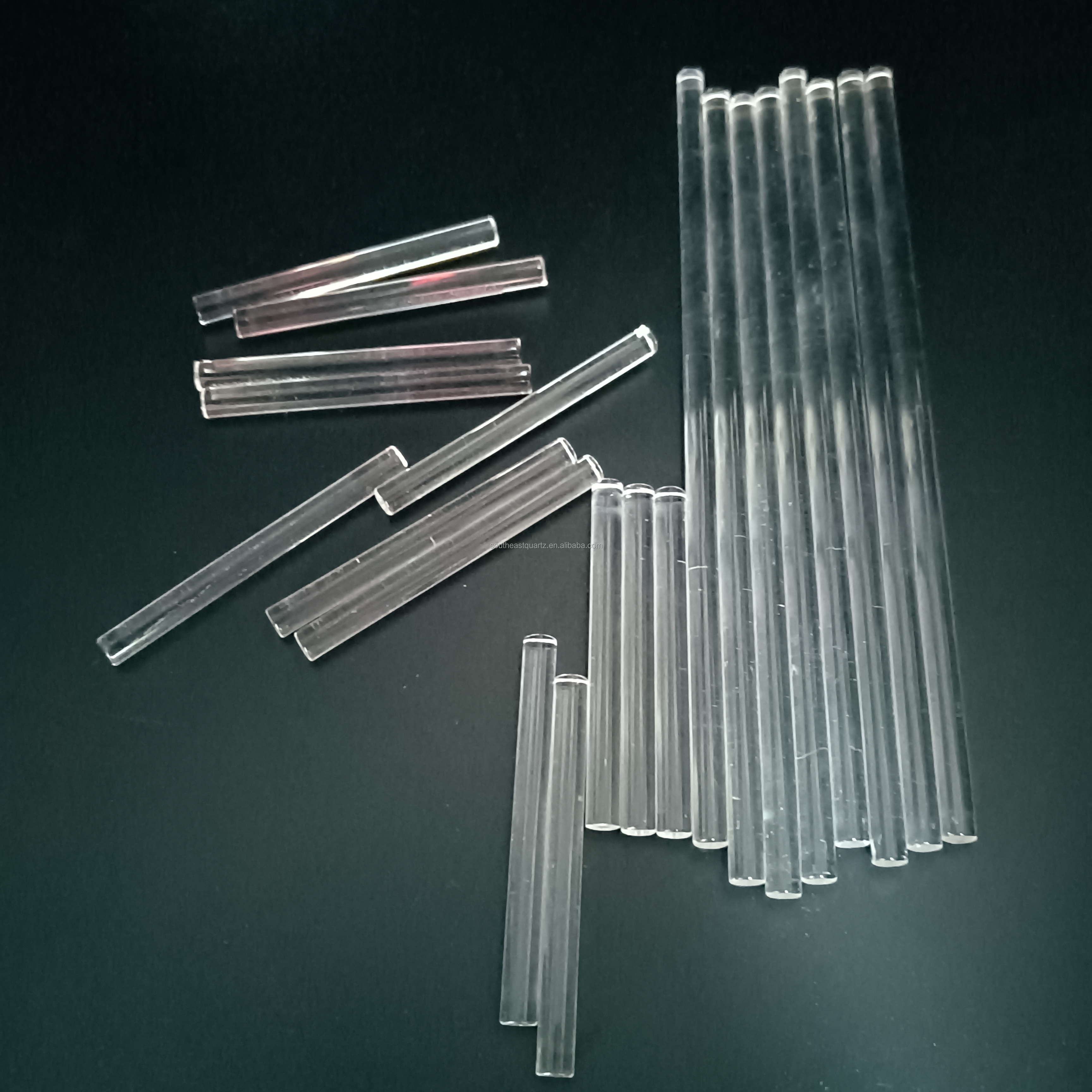 High Purity Silica Clear Quartz Glass Rod /Optical Quartz Fiber with Customized Size